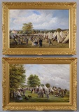 Volunteer Rifle Soldiers by a Country House &amp; Companion