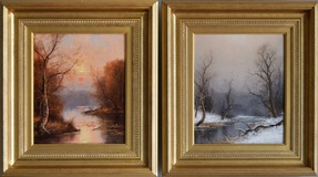 Sunset by a River; Winter by a River