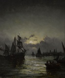 Moonlight on a Dutch River