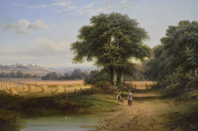 Figures near a Harvest Field