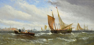 Fishing Boats in a Stiff Breeze